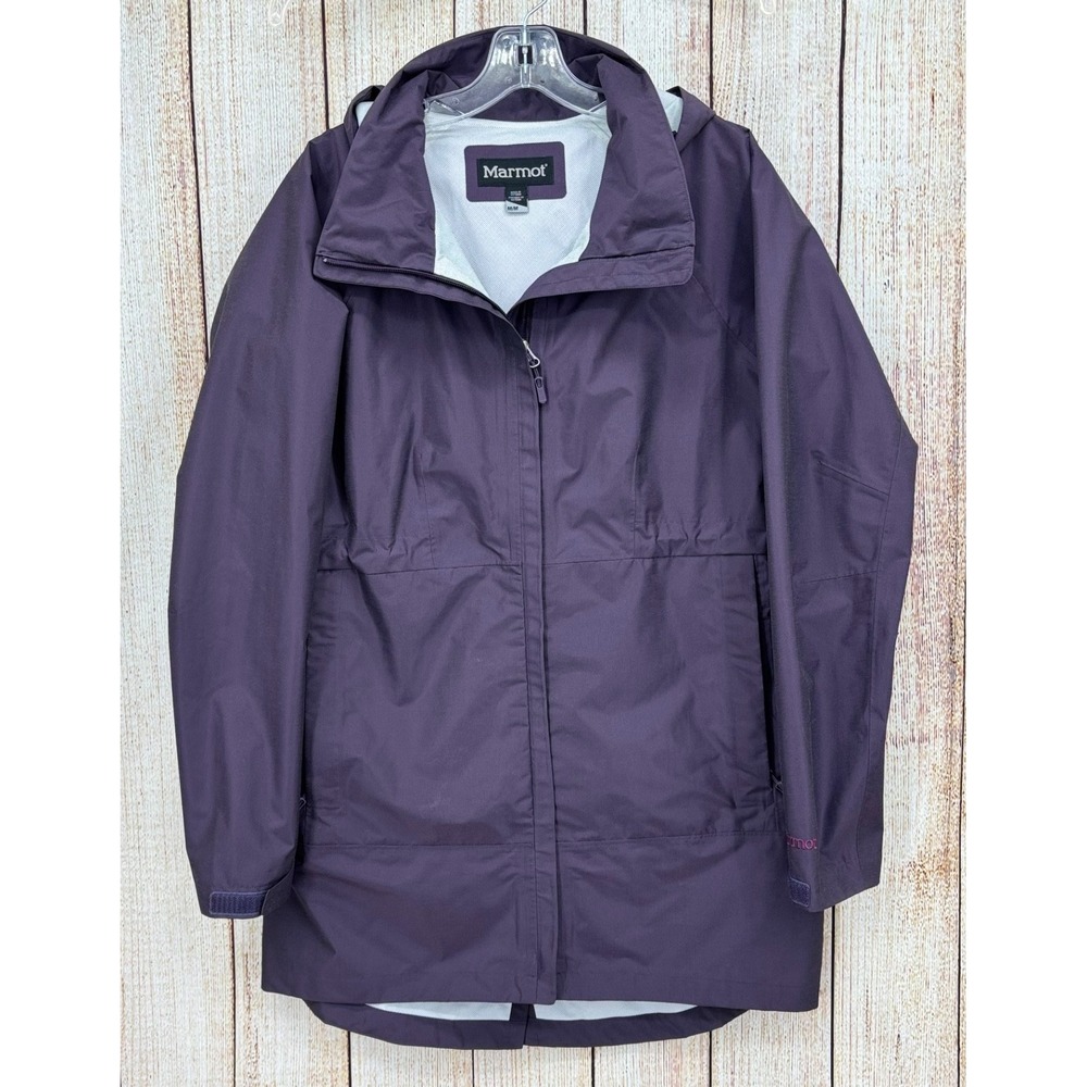 Marmot Celeste Waterproof Rain Jacket Parka Size Medium Purple Hooded Hiking